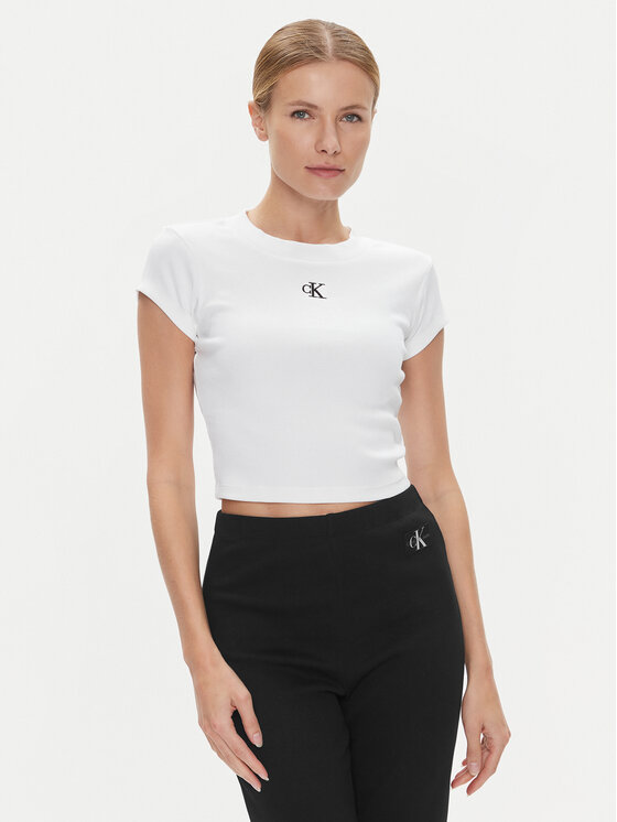 Calvin Klein Jeans Calvin Klein Jeans Tricou J20J218337 Alb Slim Fit