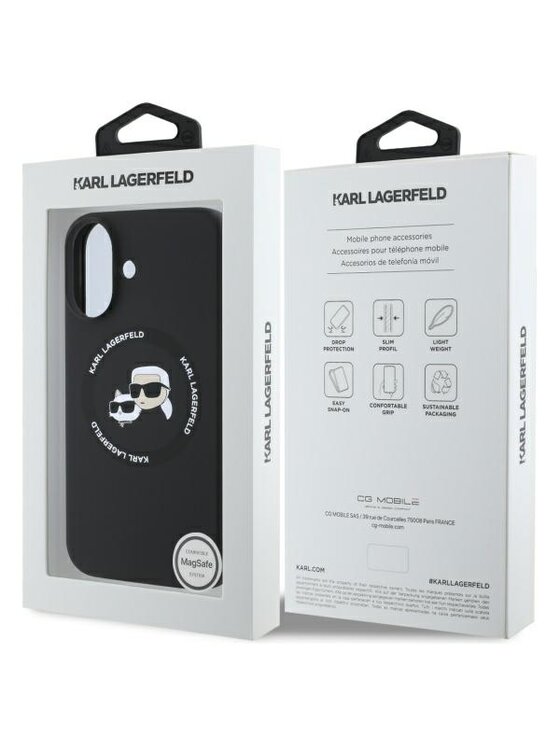 KARL LAGERFELD KARL LAGERFELD Etui na telefon Karl&Choupette Heads MagSafe Czarny