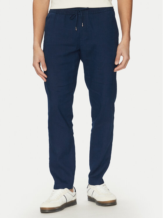 Tommy Hilfiger Bavlnené nohavice Harlem MW0MW38801 Tmavomodrá Slim Fit