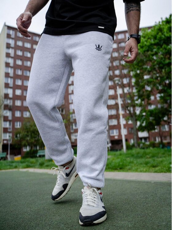 Jigga Wear Jigga Wear Spodnie dresowe 110619 Szary Regular Fit