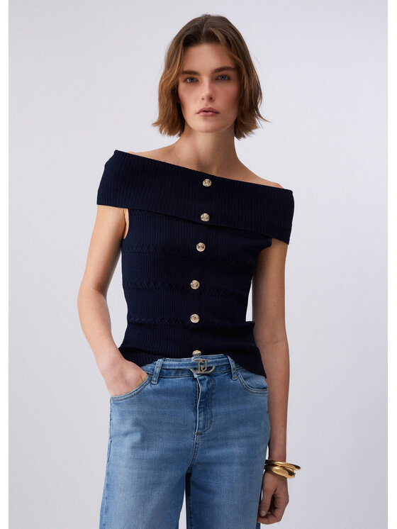 Liu Jo Liu Jo Sweter CA6217MS55NP9583 Fioletowy Slim Fit