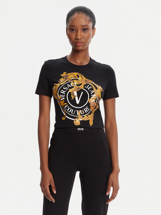 Versace Jeans Couture Versace Jeans Couture T-Shirt 79HAHE01 CJ02E Czarny Regular Fit