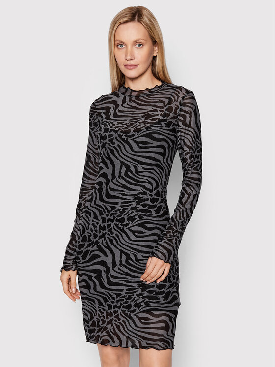 Urban Classics Rochie de zi Double TB4517 Gri Slim Fit