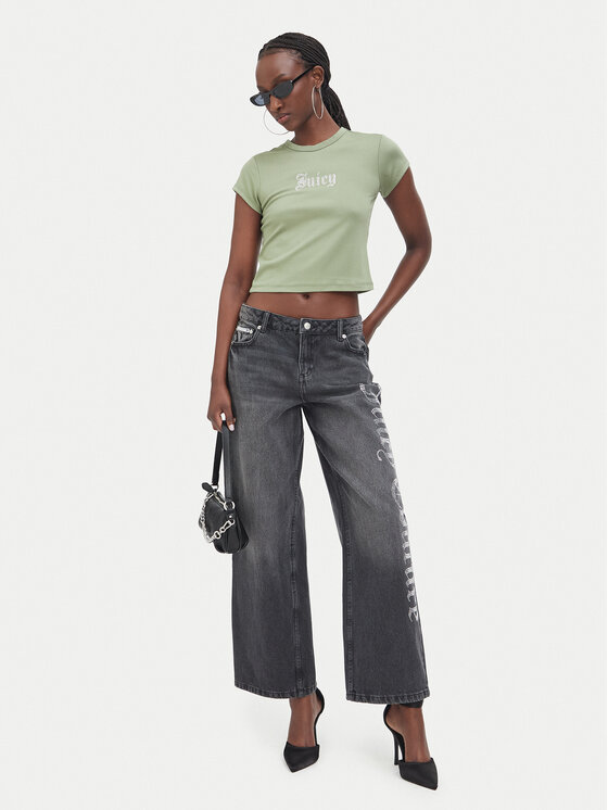 Juicy Couture Juicy Couture Marškinėliai JCWCT226326 Chaki Slim Fit