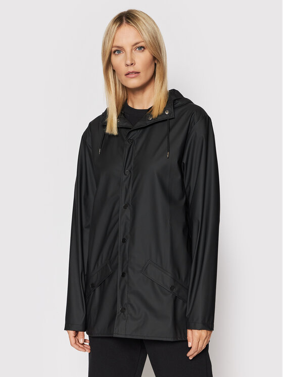 Rains Rains Kurtka przeciwdeszczowa Unisex 12010 Czarny Regular Fit
