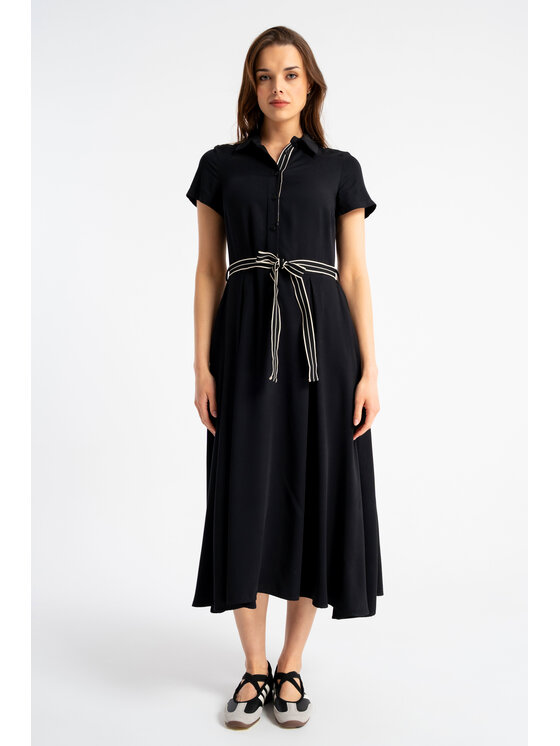 CLICK CLICK Φόρεμα πουκάμισο 70-849 Μαύρο Regular Fit