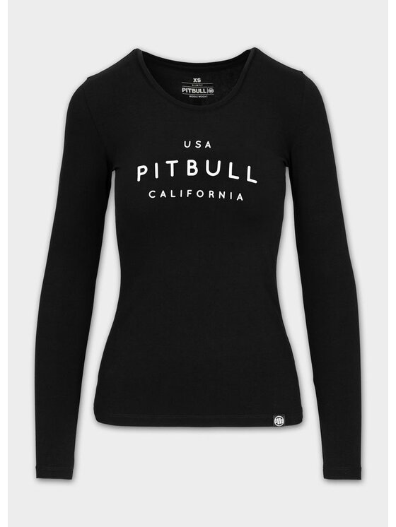 PITBULL PITBULL Longsleeve Longsleeve damski Slim Fit USA CAL S Czarny Regular Fit