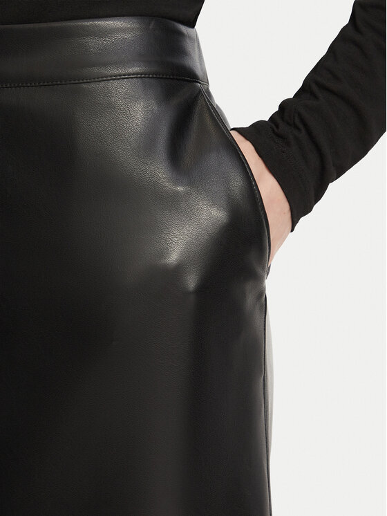 Marella Marella Dirbtinės odos sijonas 2623776022200 Juoda Regular Fit