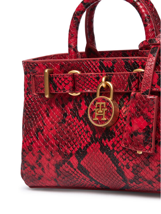 Tommy Hilfiger Tommy Hilfiger Torbica American Icon Micro Tote Snake AW0AW18820 Crvena