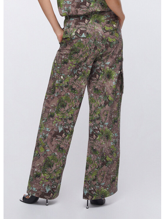 Liu Jo Liu Jo Spodnie materiałowe WA6125T433AP9360 Zielony Loose Fit