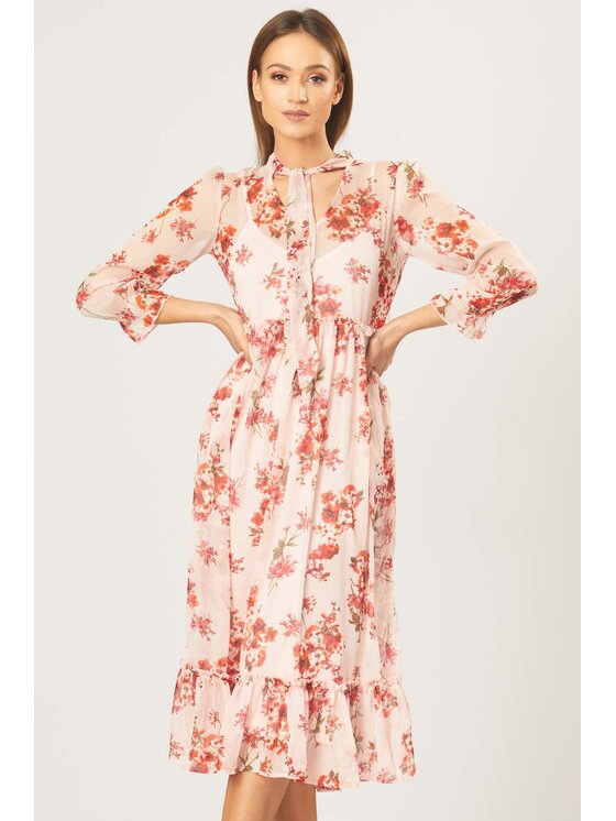 QUIOSQUE QUIOSQUE Každodenné šaty MARIKA DRESS Ružová Regular Fit