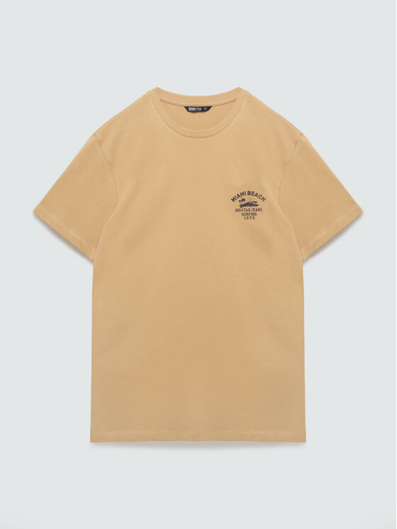 BIG STAR BIG STAR T-Shirt FORSER Beżowy Basic Fit