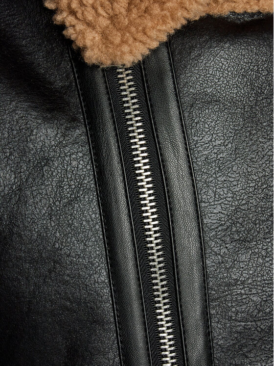 Redefined Rebel Redefined Rebel Яке от имитация на кожа 225095 Черен Regular Fit
