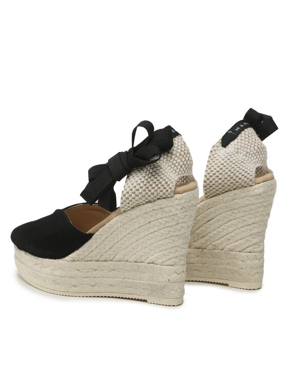 Manebi Manebi Espadrilles Heart-Shaped Wedge Espadrilles K 1.0 WH Fekete