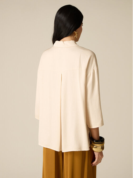 Oltre Oltre Camicia 5004J000821N0A2 Crema Boxy Fit