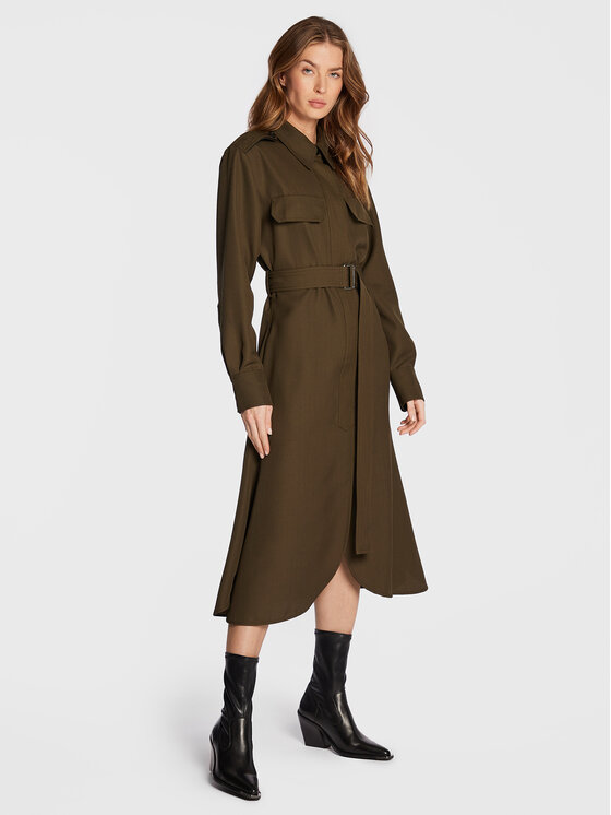 Victoria Victoria Beckham Victoria Victoria Beckham Сукня-сорочка 1322WDR003876B Хакі Regular Fit