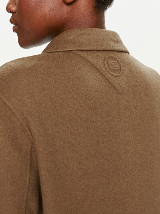 Tommy Hilfiger Tommy Hilfiger Gyapjú kabát WW0WW42621 Khaki Regular Fit