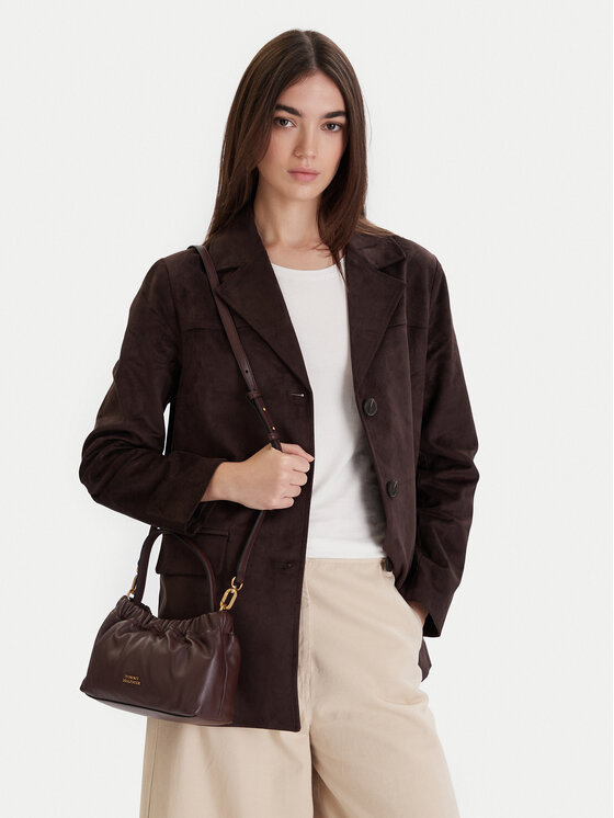 Tommy Hilfiger Tommy Hilfiger Geantă Soft Leather Mini Crossover AW0AW18306 Maro