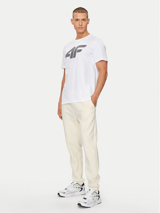 4F 4F Spodnie dresowe 4FWSS24TTROM648 Beżowy Regular Fit