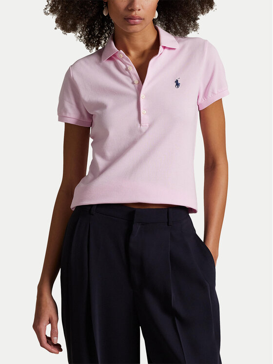 Polo Ralph Lauren Polo Ralph Lauren Polo marškinėliai 211B18200014 Šviesiai rožinė Slim Fit