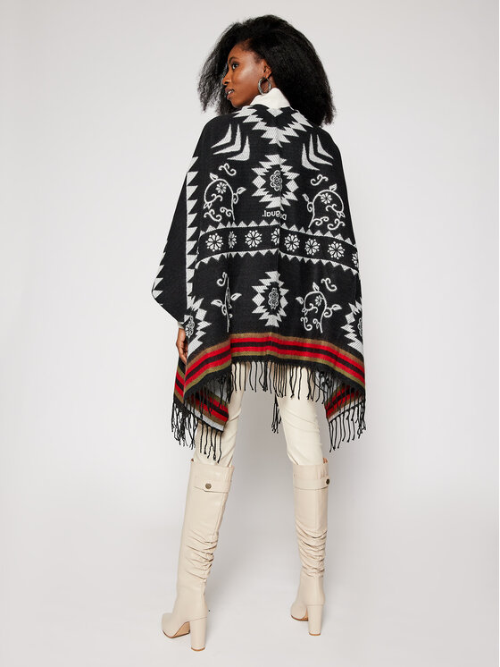 Desigual Desigual Ponczo Freedom 20WAIA01 Czarny Regular Fit