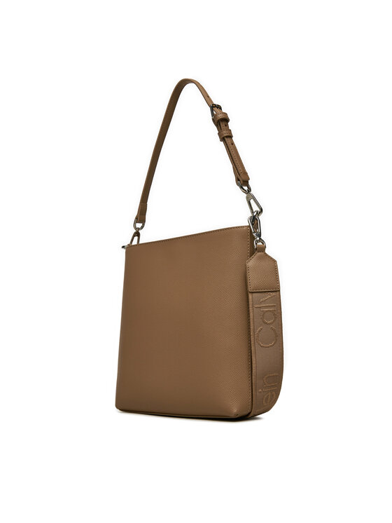 Calvin Klein Calvin Klein Ročna torba Ck Must Small Bucket_Caviar K60K613129 Rjava