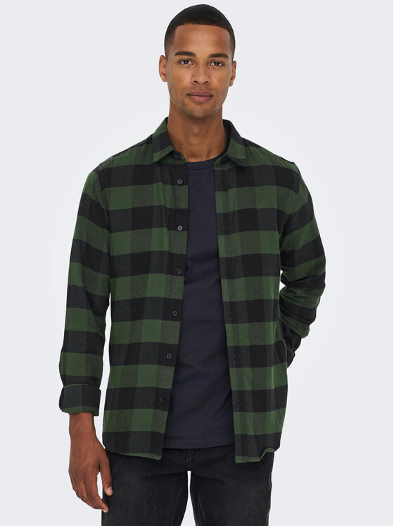 Only & Sons Košeľa Gudmund 22007112 Zelená Slim Fit