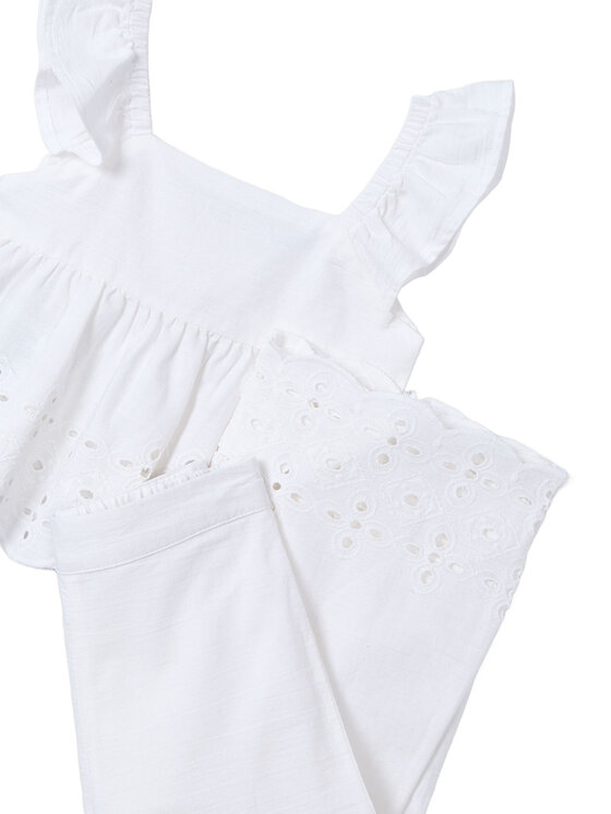 Mayoral Mayoral Completo top e pantaloni 3561 Bianco Regular Fit