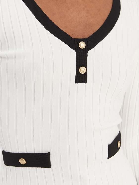 Guess Guess Pulover W6RR26 Z3HP2 Alb Classic Fit