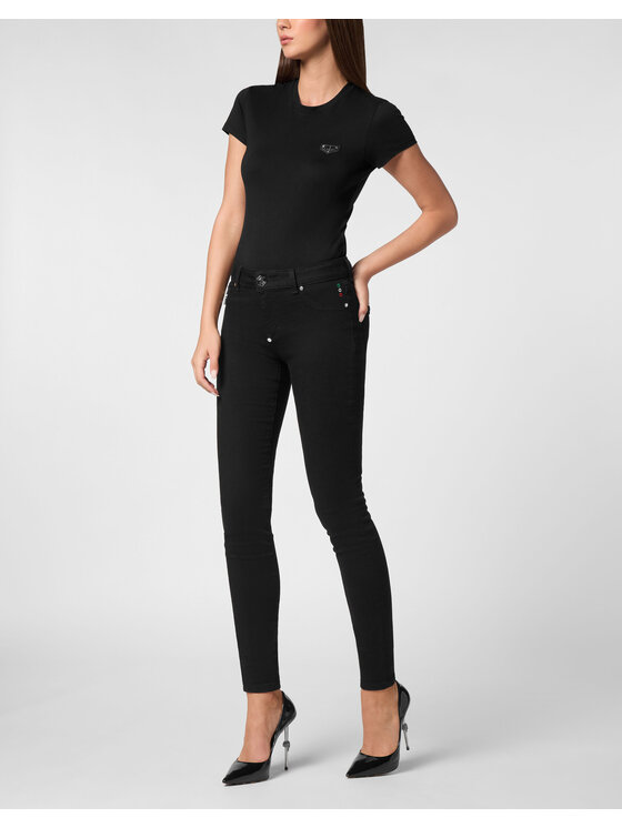 PHILIPP PLEIN PHILIPP PLEIN Džegínsy 9713 Čierna Jegging Fit
