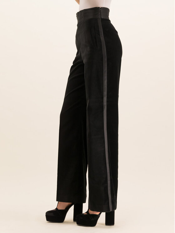 Tommy Hilfiger Tommy Hilfiger Kalhoty z materiálu ZENDAYA Velvet Tuxedo WW0WW26161 Černá Regular Fit
