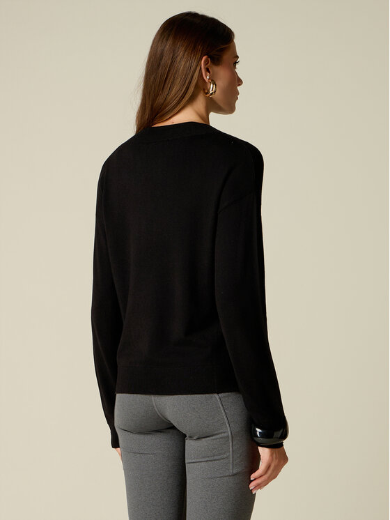 Oltre Oltre Sweter M306J005560N033 Czarny Regular Fit