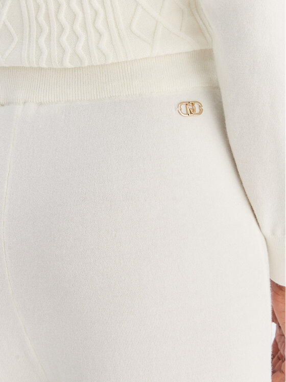 Liu Jo Liu Jo Kalhoty z materiálu TF5041 MS75L Écru Regular Fit