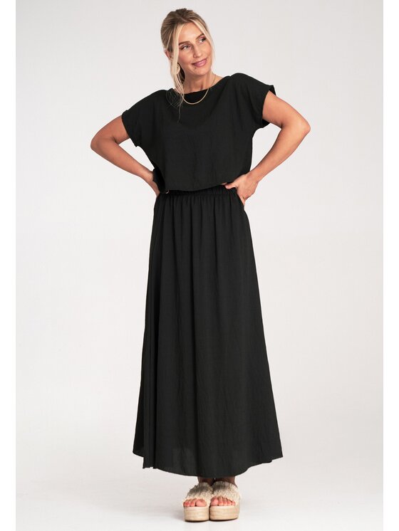 FIGL FIGL Komplet bluzka i spódnica M1219 Czarny Regular Fit