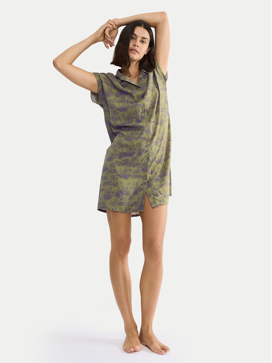 Triumph Triumph Nočna srajca Boyfriend 10222612 Zelena Relaxed Fit