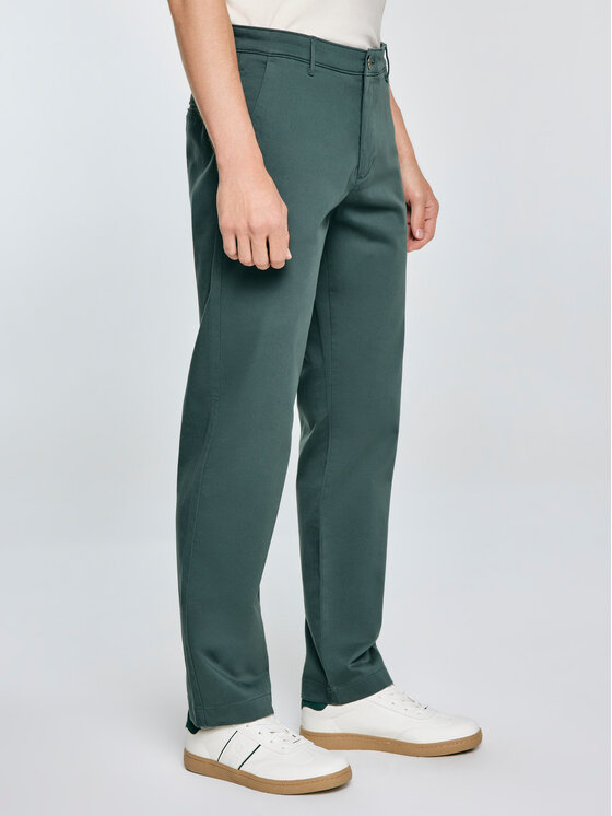 BIG STAR BIG STAR Chinosy TREVOR Zielony Slim Fit