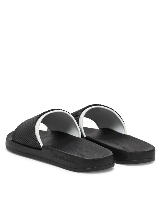 Calvin Klein Jeans Calvin Klein Jeans Klapki Slide Rubber Neoprene Text YM0YM01234 Czarny