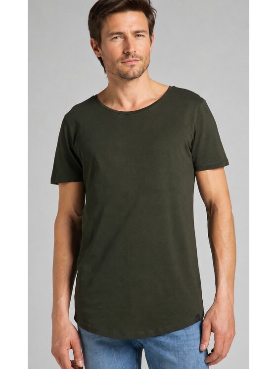 Lee Lee T-Shirt Shaped Tee Zielony Regular Fit