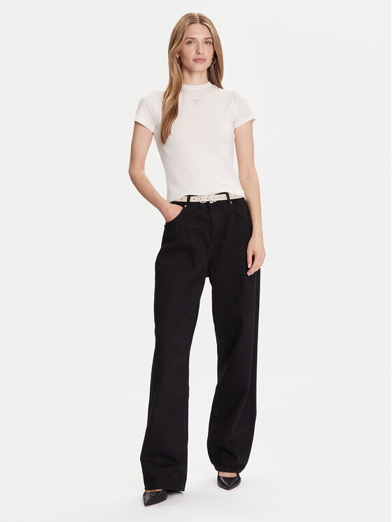 Guess Guess Póló W5BP07 KCGM2 Ekru Slim Fit