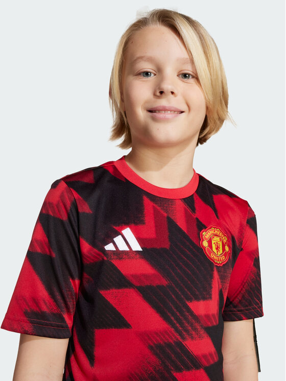 adidas adidas Koszulka techniczna Manchester United 25/26 Pre-Match Jersey Czerwony Regular Fit
