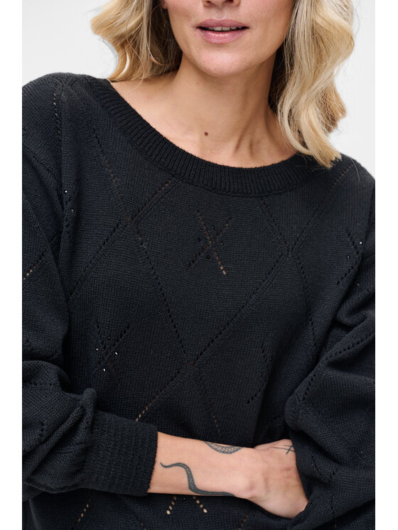 blue shadow blue shadow Sweter Bery Czarny Regular Fit