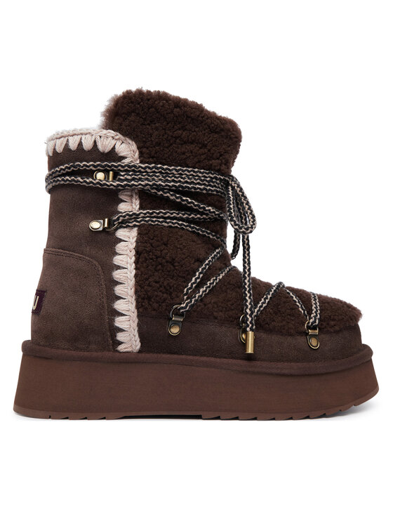Mou Mou Μπότες Χιονιού Mini Eskimo FW681014M Σκούρο καφέ