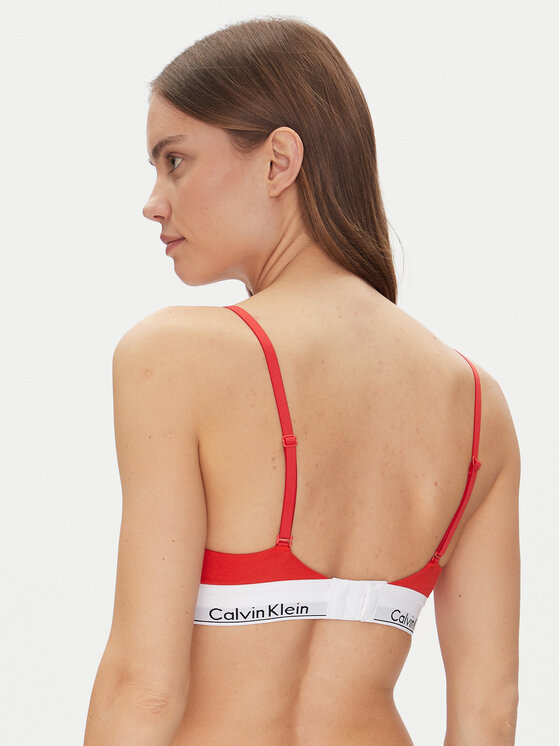 Calvin Klein Underwear Calvin Klein Underwear Bralette krūšturis Lightly Lined Triangle 000QF5650E Sarkans