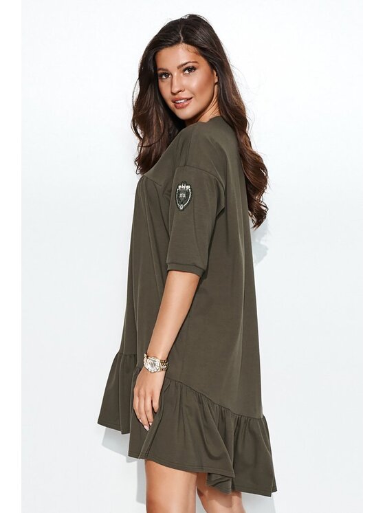 Numinou Numinou Sukienka dzianinowa NU380 Khaki Oversize