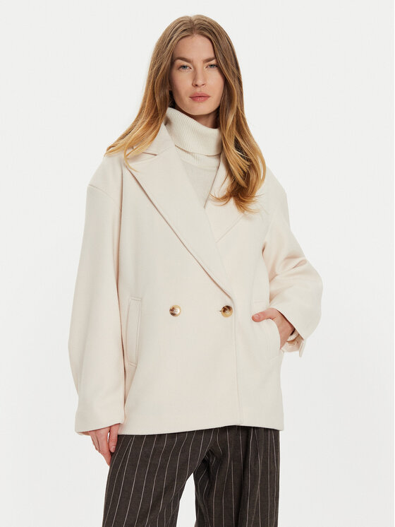 Gina Tricot Gina Tricot Kabát pro přechodné období 22830 Bílá Regular Fit