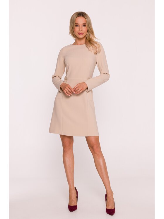 Stylove Stylove Sukienka wieczorowa S419 Beżowy A-Line Fit