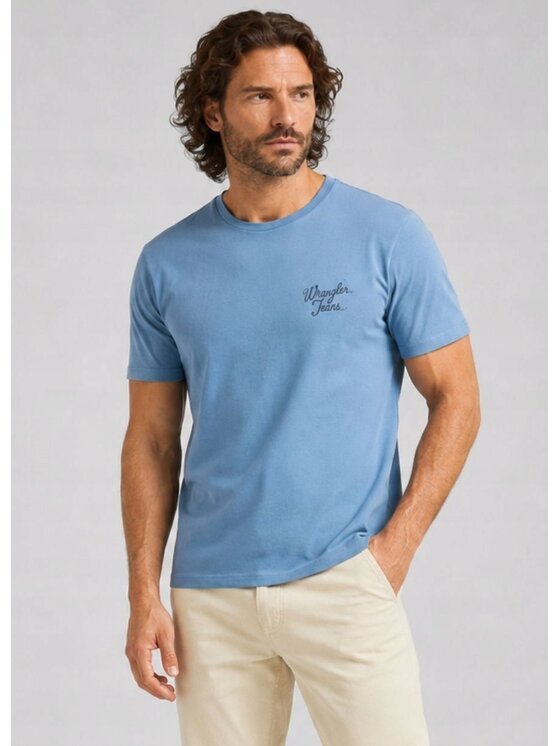 Wrangler Wrangler T-Shirt Logo Tee Niebieski Oversize