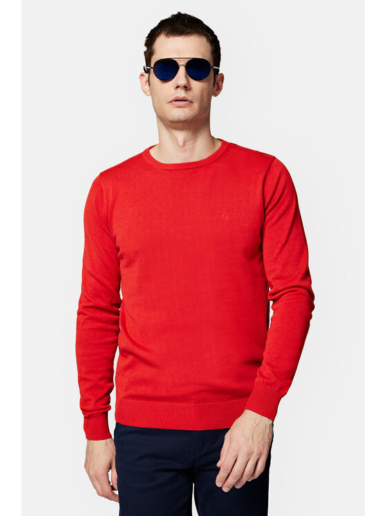 Lancerto Lancerto Sweter Tony SW073223000079 Czerwony Regular Fit