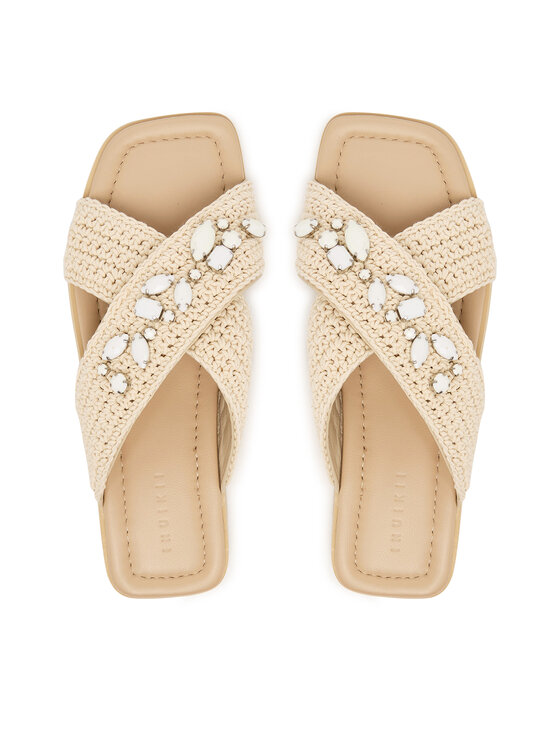 Inuikii Inuikii Ciabatte Woven Crossed Stones 1004.003.0611 Beige chiaro