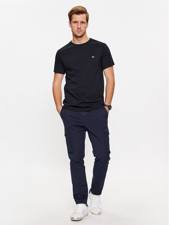 Gant Gant T-Shirt Shield 2003185 Černá Slim Fit